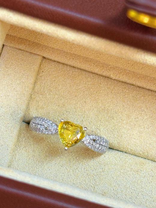 1.22ct 心形黄蓝宝石戒指 商品图4