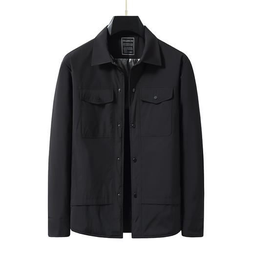 【棉衣】【新款DWN】大依优型大码翻领棉衣衬衫夹克加棉外套加肥加大肥佬休闲商务上衣男士胖子 商品图1