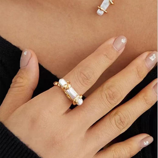 【顺丰包邮】80549 洛诗琳巴洛克珍珠可调节开口戒指S925纯银包裹0179 商品图4