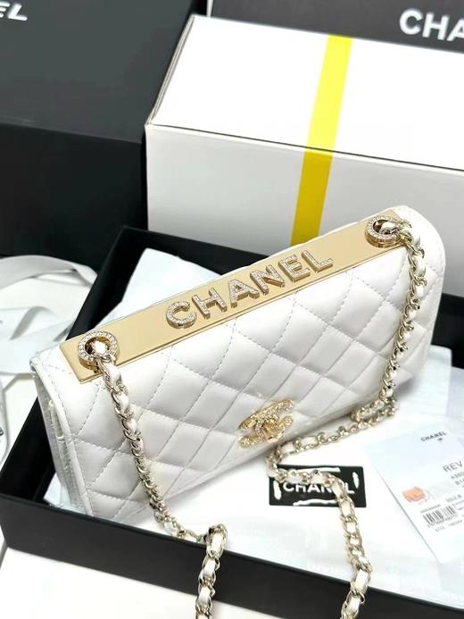 CHANEL 香奈儿  WOC 菱格纹链条包 手提斜挎包 单肩包 女款 白色（HH） 商品图2