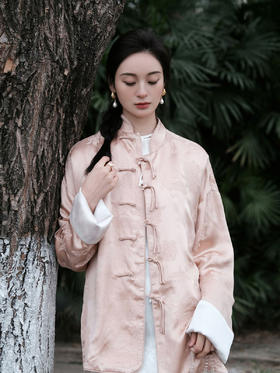 FAB玉色蝶恋花冠乐绉双面穿外套