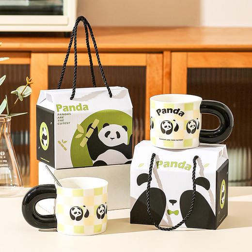 【熊猫胖胖杯】可爱熊猫陶瓷杯子家用送礼网红水杯咖啡杯 商品图0