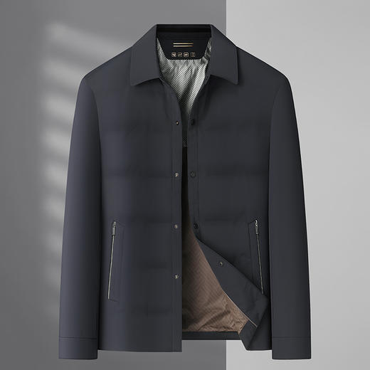 【新款DLC】大依优型大码翻领商务羽绒服白鸭绒夹克外套加肥加大肥佬休闲上衣男士胖子 商品图7