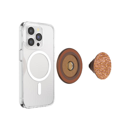 【古城密语】金水波·MagSafe圆啪嗒 MAGSAFE磁吸手机支架 Round圆啪嗒系列 棕色 波纹 商品图2