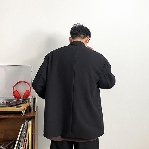 徐太浪暗人字纹面料西服男秋季2024新款潮牌商务休闲宽松西装外套 商品图3