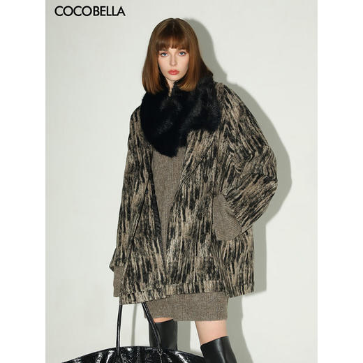 COCOBELLA设计感翻领保暖大衣秋冬小个子穿搭毛呢外套WL3013 商品图1