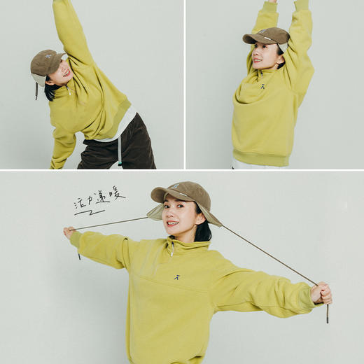 【十一破价福利】ACMEITEM爱棵米 户外亲子立领抓绒卫衣宽松多色柔软运动上衣男女GAF3310813G 商品图3