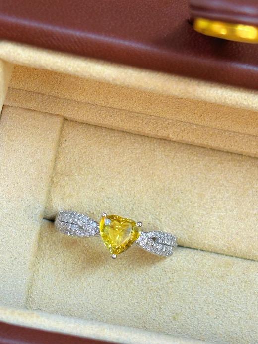 1.22ct 心形黄蓝宝石戒指 商品图5