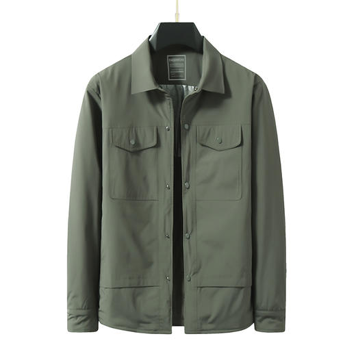 【棉衣】【新款DWN】大依优型大码翻领棉衣衬衫夹克加棉外套加肥加大肥佬休闲商务上衣男士胖子 商品图0