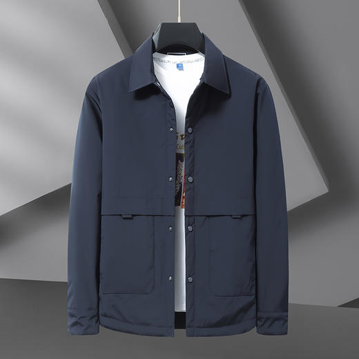 【棉衣】【新款DWN】大依优型大码翻领夹克加棉棉衣外套加肥加大肥佬休闲商务上衣男士胖子 商品图1