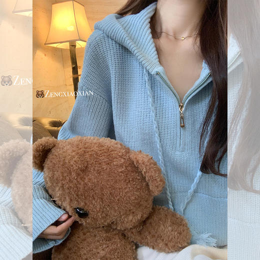 <曾小咸推荐>2色长袖连帽毛衣 日常199.99/件 立减110 秒杀89.99/件！！ 商品图1