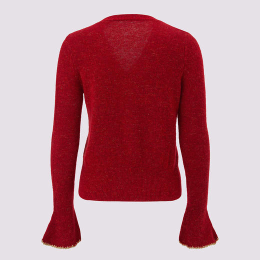 优雅浪漫花边荷叶领修身百搭毛衫 商品图4