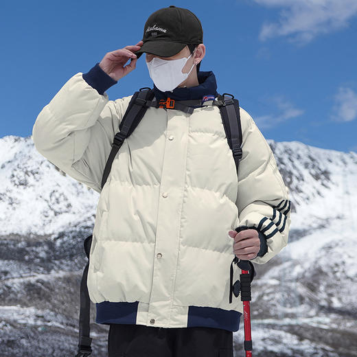 【YW】无忧购秋冬情侣三条杠撞色保暖加厚立领防风棉服667（截单后7天发货)25年清仓捡漏 商品图2