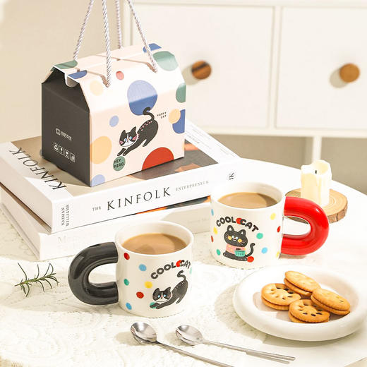 【喵乐谷胖胖杯】可爱猫咪杯子情侣套装送礼好看杯子喵乐谷咖啡杯碟 商品图1