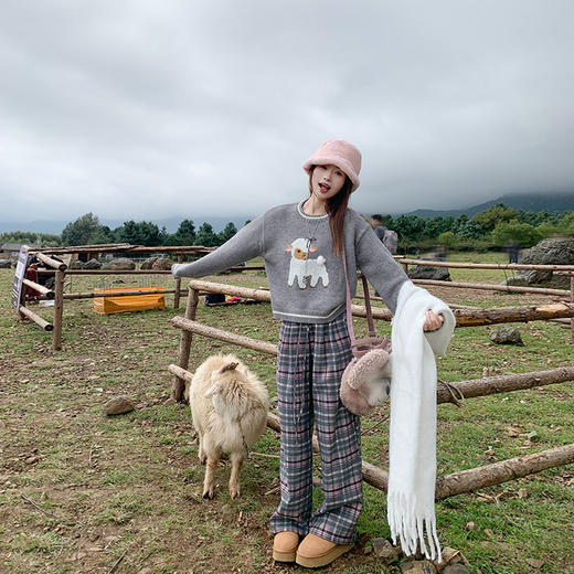 【179元任选2件】最后一波现货！灰色毛衣 灰粉格子裤 商品图3