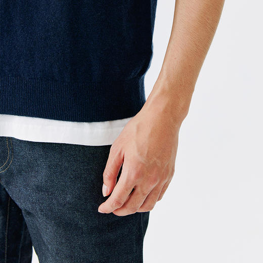 东黎 • 小山羊绒男士秋冬V领纯色马甲套头衫 21S221 商品图7