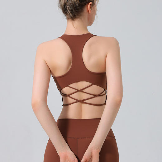 【126元任选2件】跃牌【漫西】系列 运动背心女交叉美背运动内衣舞蹈一体式瑜伽文胸外穿Y181 商品图1