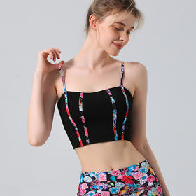 【126元任选2件】跃牌【漫西】系列 彩线拼接裸感时尚运动文胸内衣聚拢带胸垫美背心Y312