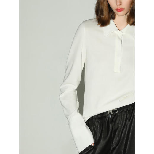 COCOBELLA设计感拼接翻领衬衫针织衫秋通勤内搭POLO衫TS0023 商品图2