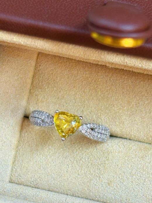 1.22ct 心形黄蓝宝石戒指 商品图2