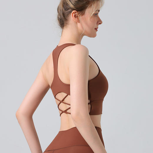 【126元任选2件】跃牌【漫西】系列 运动背心女交叉美背运动内衣舞蹈一体式瑜伽文胸外穿Y181 商品图2