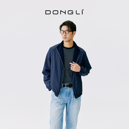 东黎 • 丝绒款中性风春秋立领羊绒拉链纯色防水防风双面服夹克 GDRM-21C200 商品图0