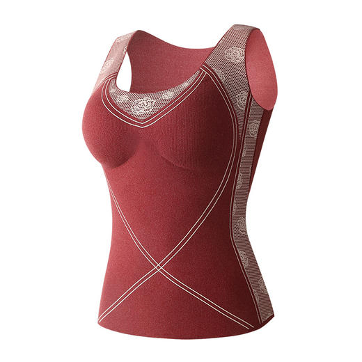 【暖腹黑科技，玻色因美肤保暖体雕衣】新款秋冬季7A抑jun带胸垫保暖背心，温暖零负担上身毫无束缚感，发热暖腹束腰无痕内穿打底内衣保暖背心女QQ 商品图5