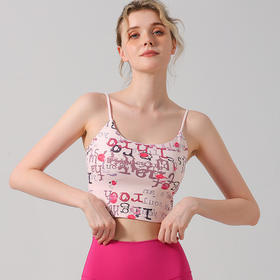 【126元任选2件】跃牌【漫西】系列 美式复古画报印花吊带背心Y139