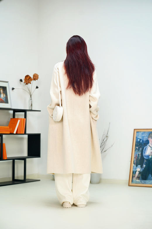 米白色 臣禾【十牦牛绒双面呢大衣】 10%牦牛绒90%绵羊毛 JZ244080180  商品图5