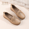 信诺真皮舒适女鞋秋冬新款加绒妈妈棉鞋中老年平底乐福鞋软底单鞋 商品缩略图4