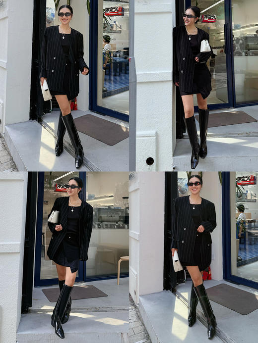 HIDEMI 【董生活同款】经典方尖头系列切尔西厚底方跟长靴马靴 商品图5