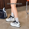 经典鲨2024年冬季新款时尚韩版拼色高帮平底休闲鞋跑步鞋女KW279-D58311 商品缩略图0