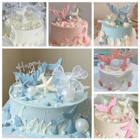 【美人鱼尾创意蛋糕定制】