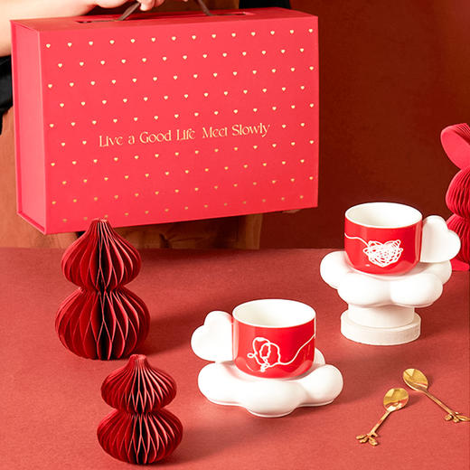 【慢慢相遇对杯】可爱杯子情侣套装送礼家用慢慢相遇云朵咖啡杯结婚婚庆 商品图5