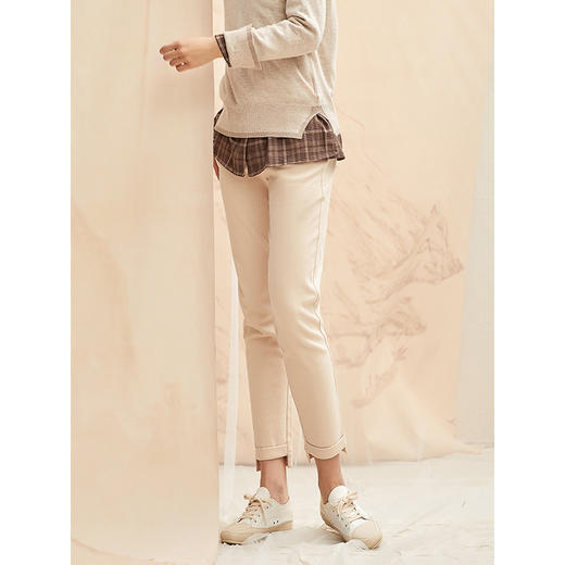 Famecoco范可儿显瘦裤子女宽松直筒运动裤休闲裤F198GA021 商品图3