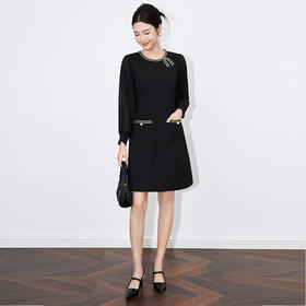 【高货wl】全新升级【铂金会员330/天猫439/差价109】(81455) 洛诗琳高级感气质A字裙2024秋季新款编织拼接小香连衣裙女