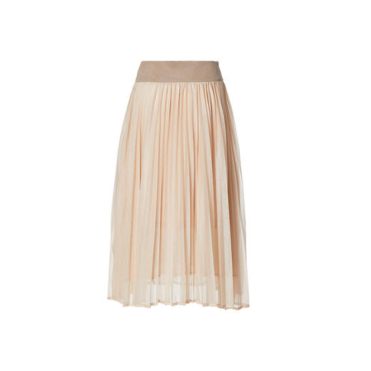 famecoco范可儿高腰半身裙中长款网纱半裙百褶裙子F191HA009 商品图4