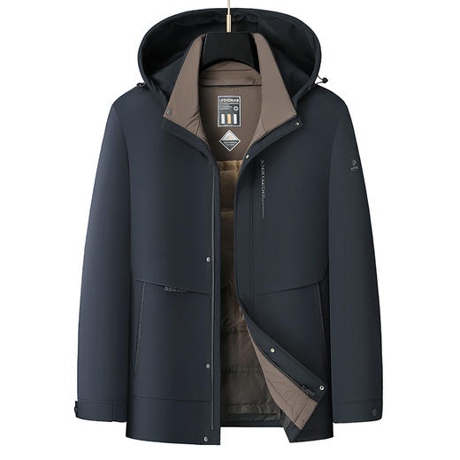 【可拆卸内胆】【新款DX】大依优型大码羽绒服可拆卸内胆可拆卸帽连帽外套加肥加大上衣男士外套胖子 商品图9