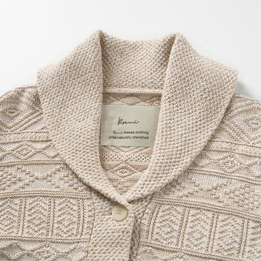 ROMI STUDIO“法式优雅” 亚麻棉混纺令士拨花针织开衫 RW24WSW0801 商品图2