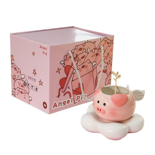 【猪猪天使咖啡杯】可爱高颜值生日礼物女生走心使用闺蜜情侣七夕节新婚对杯伴手礼盒 商品图4