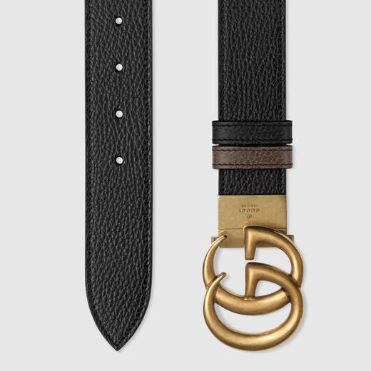 GUCCI 古驰 男士双G带扣双面皮革腰带 黑色 627055 CAO2T 8170 商品图2