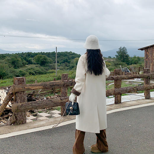 <曾小咸推荐>新品现货秒杀！卖完下架不再补 ！微信粉丝打折价！韩系撞色领毛呢外套大衣 日常319.99 立减120 秒杀199.99！！ 商品图4