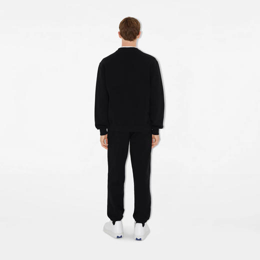 BURBERRY 巴宝莉 男士马术骑士徽标刺绣棉质休闲运动裤 黑色 8094566 A1189 商品图3