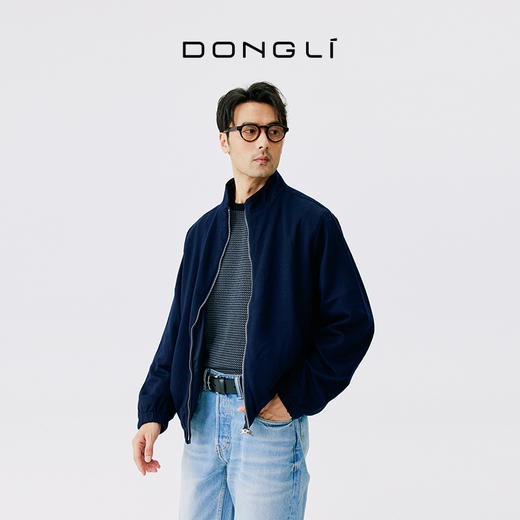 东黎 • 丝绒款中性风春秋立领羊绒拉链纯色防水防风双面服夹克 GDRM-21C200 商品图4