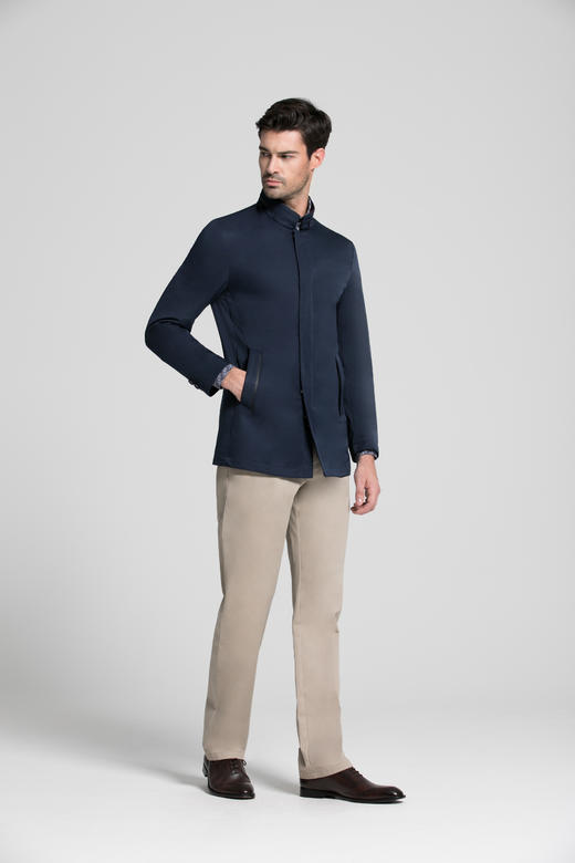 【丈青行政竖领夹克】占姆士爸爸装行政立领外套春秋季中老年男士中老年夹克衫 商品图3