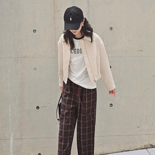 【顺丰包邮】80400 洛诗琳美式羊毛翻领夹克短款外套女63821 商品图1