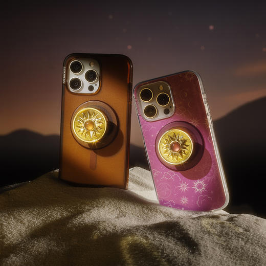 【古城密语】太阳宝石·金·MagSafe圆啪嗒 MAGSAFE磁吸手机支架 Round圆啪嗒系列 奢华金 日月星 商品图3