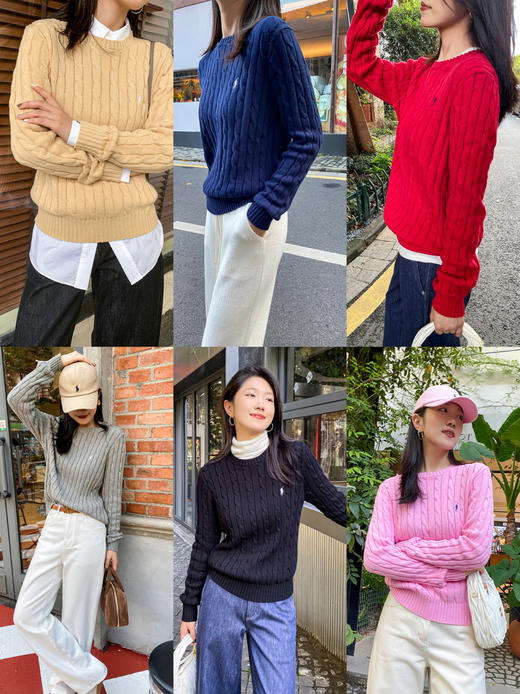 单品包邮现货 THS-特  RL polo马球家 Clean fit修身版 绞花编结绵纱/老钱百搭圆领针织衫 BM3193 商品图0