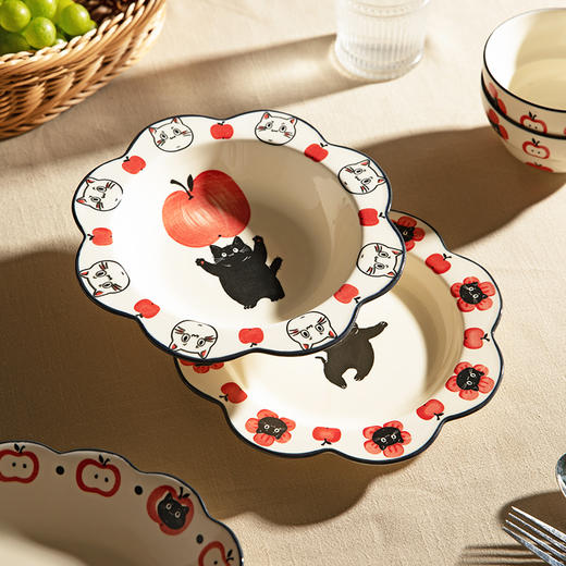 摩登主妇陶瓷碗可爱餐具碗具家用2024新款高颜值盘子儿童碗早餐盘 商品图3