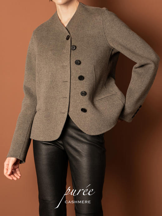 Puree｜#0728 弧形短上衣 [ 灰 / 白 / 绿] 商品图7